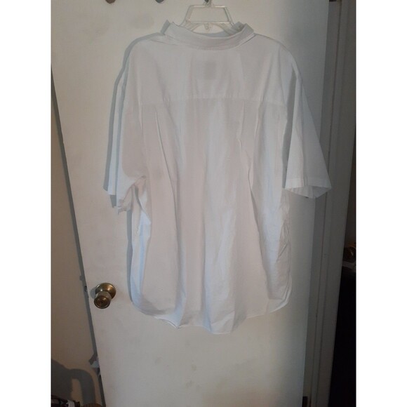 Oak Hill Dress Shirt Classic Fit No Iron  Short Sleeve Cotton White 18 1/2 Tall - Picture 6 of 7